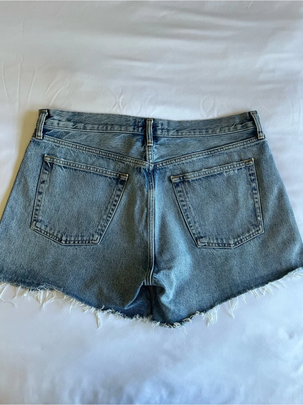 AGOLDE Parker Long Cutoff Denim Shorts Wheel Size 32
